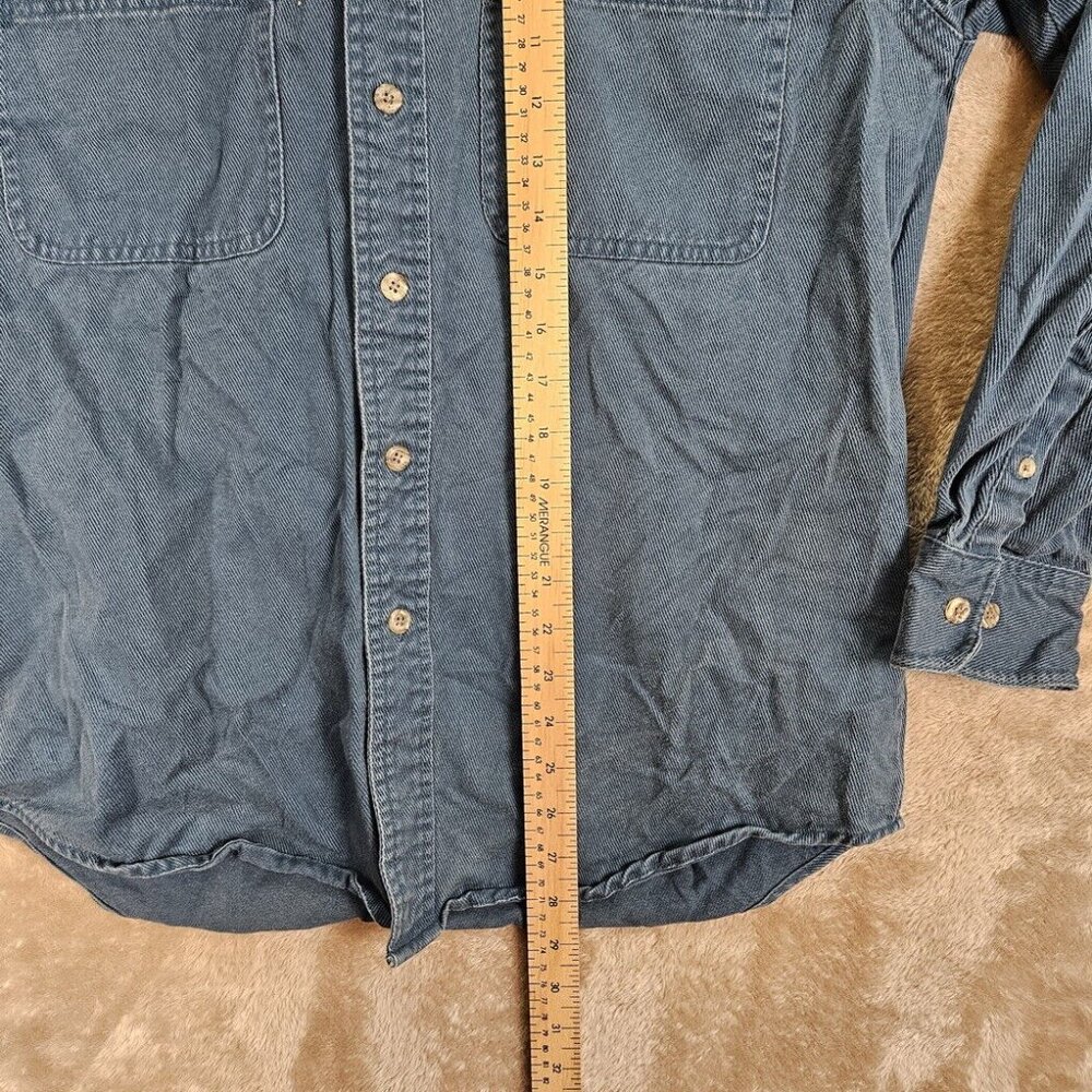 Wrangler Rugged Wear Denim Shirt Men's Size M Blue 100% Cotton Long Sleeve - Picture 4 of 10